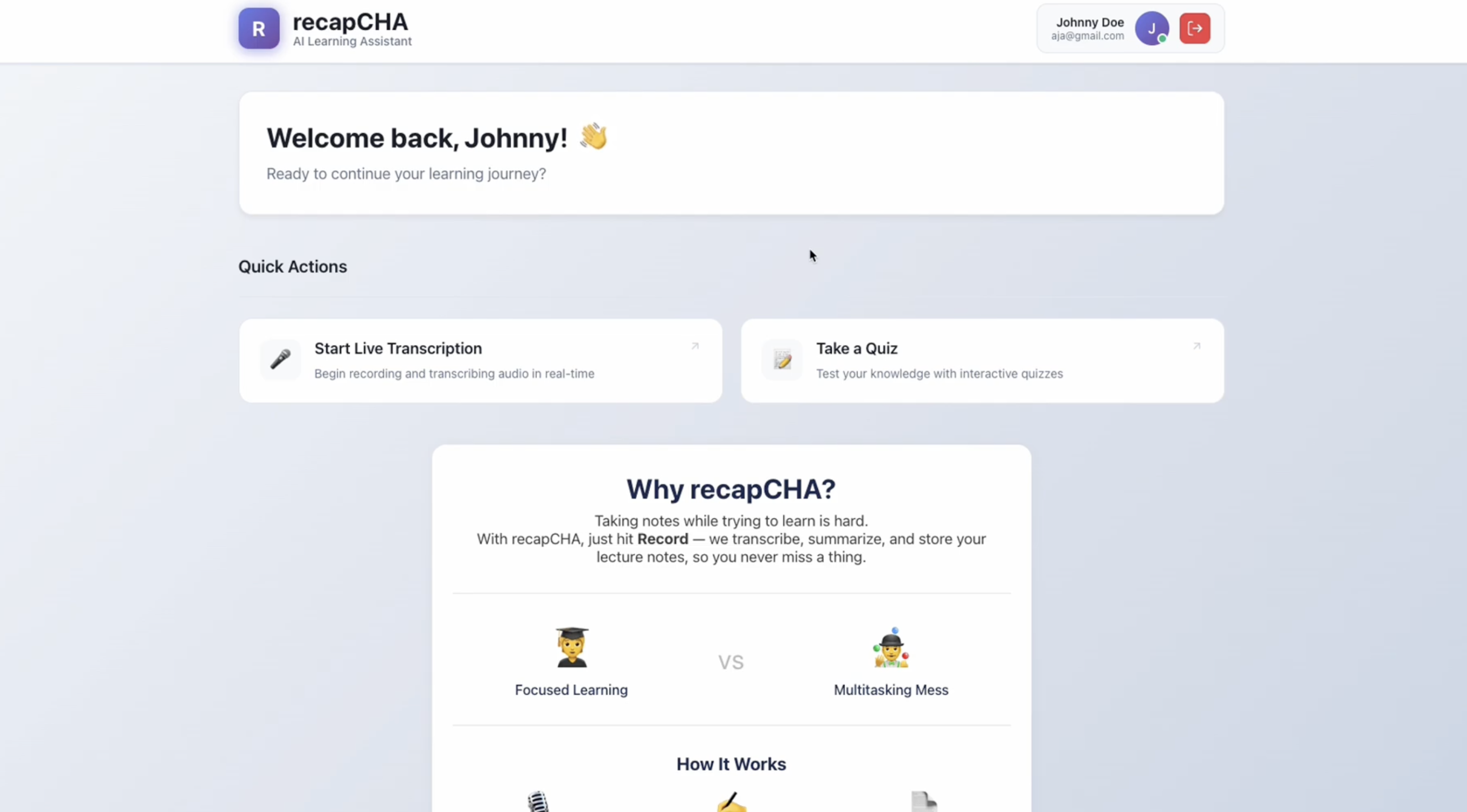 Image of Recapcha AI Study Aid App