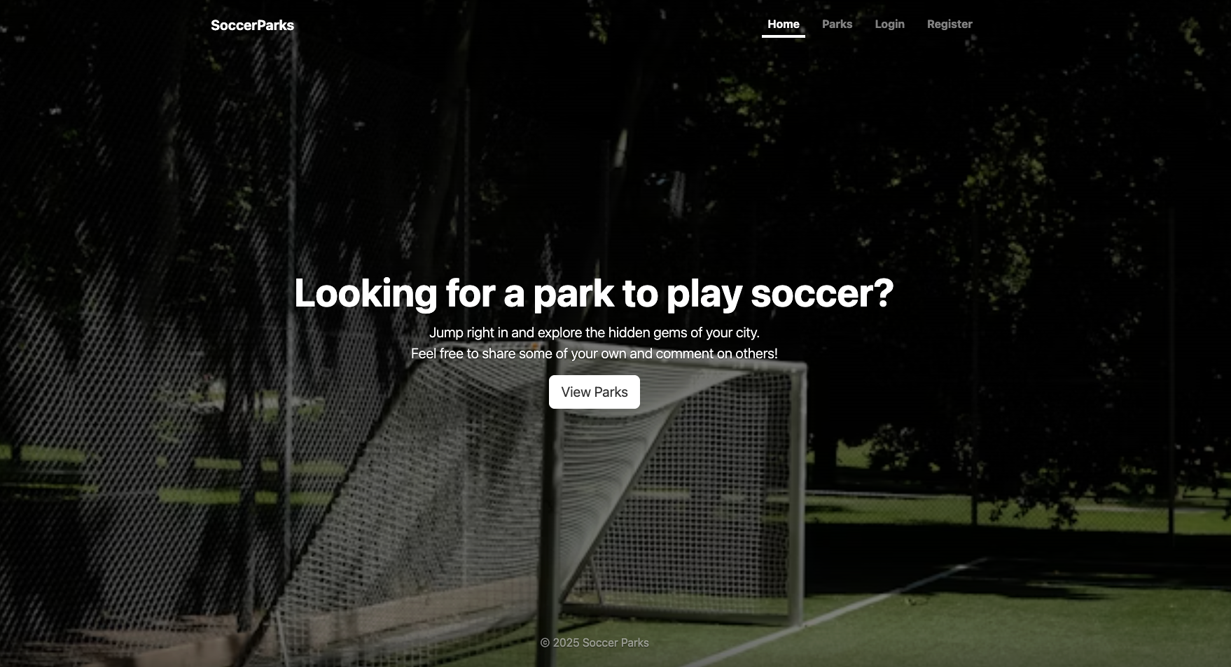 Image of SoccerParks App UI